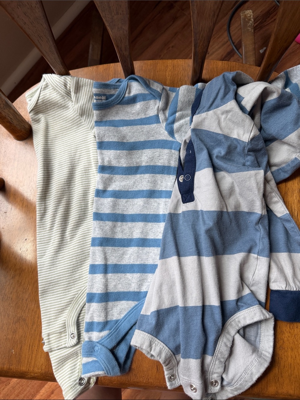 Carter's Green, Blue stripped onesies